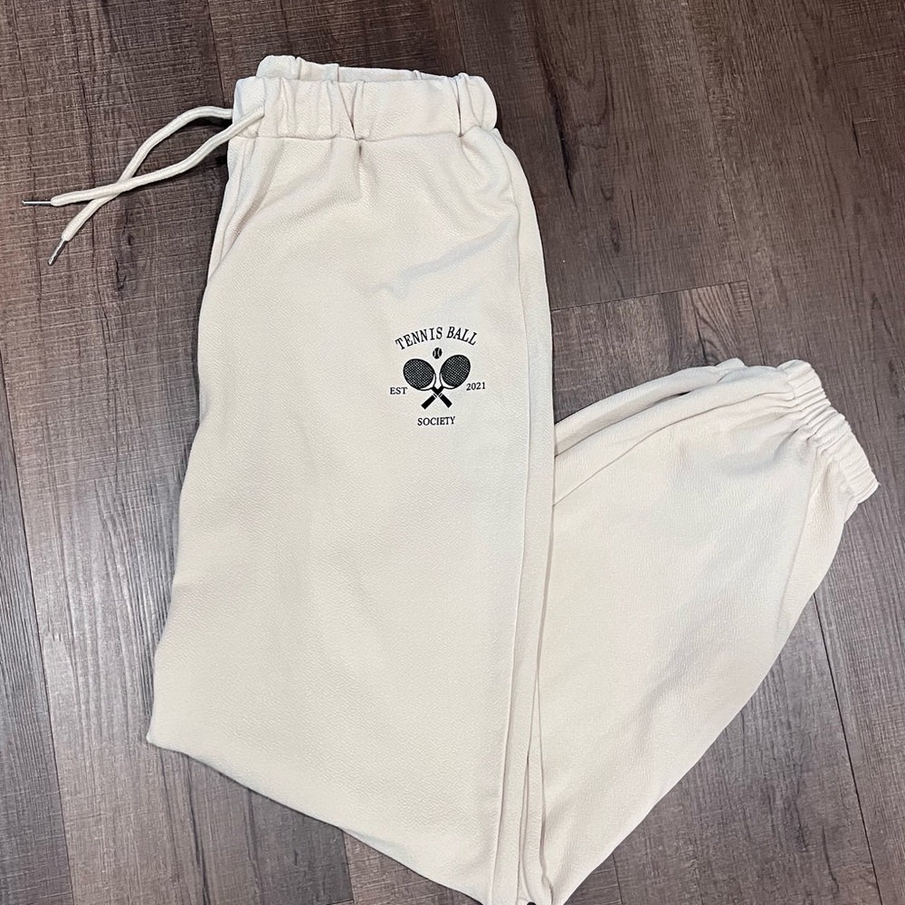 Shein Women’s Tennis Ball Society Jogger Pants, Size M - 6